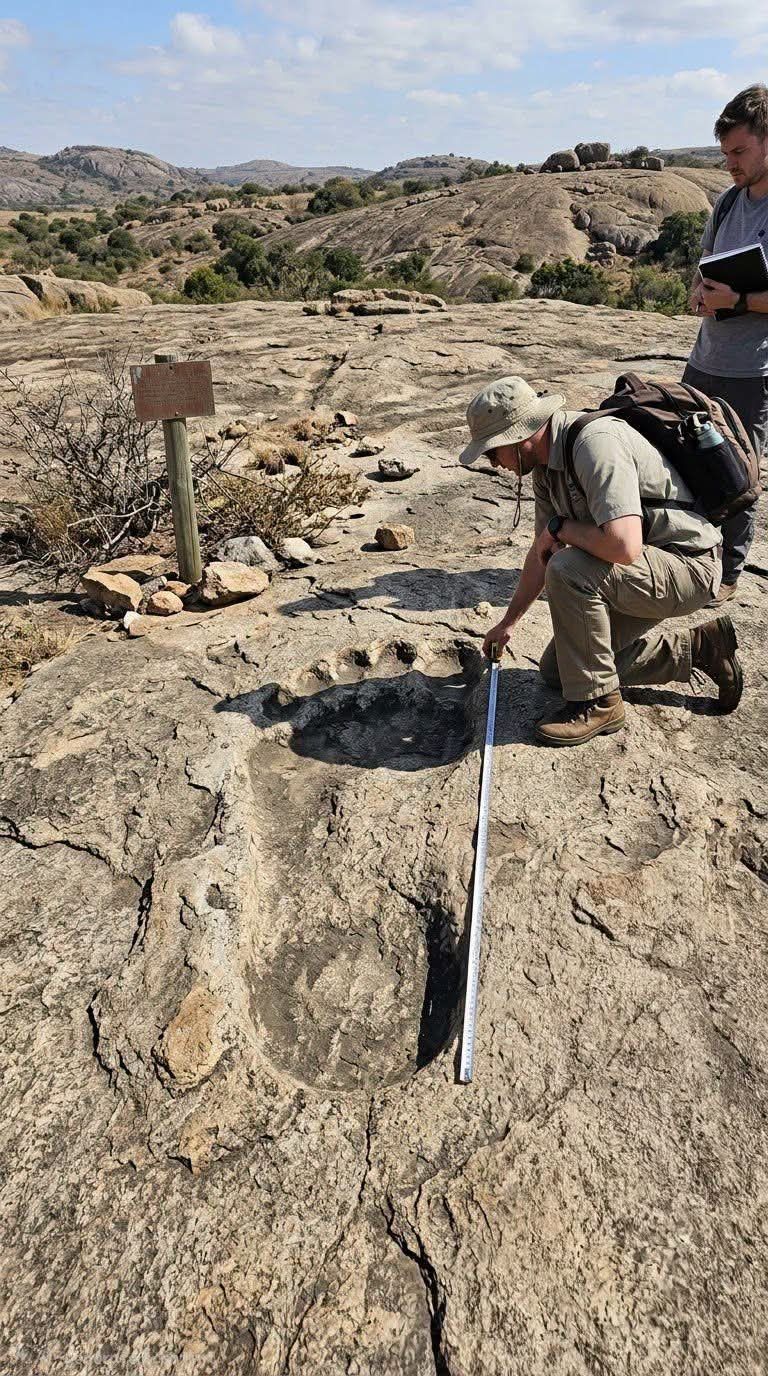 The Mpuluzi feature measured for scale